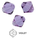 Tjeckiska MC Bicone - Violet 4 mm 30- pack