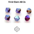 Tjeckiska MC Bicone - Vivid Siam 2x AB 4 mm, 30- pack