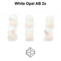 Czech Bicone - White Opal 2x AB, 4 mm, 24-pack