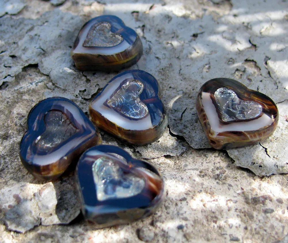 Table Cut - Hjärta Svart/Grå 14mm, 5-pack Hilmas Pyssel