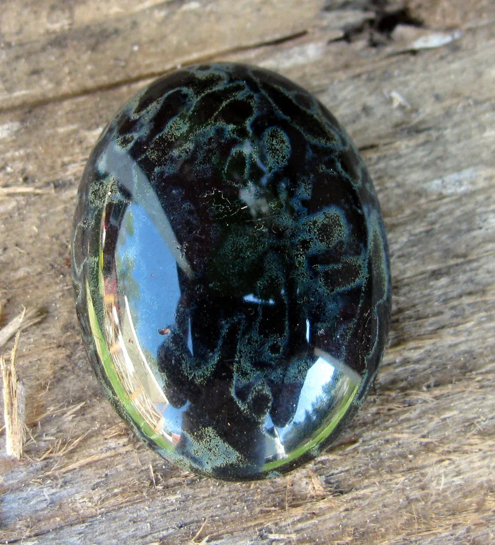 Cabochon Oval - Jet Picasso 25x18mm Hilmas Pyssel
