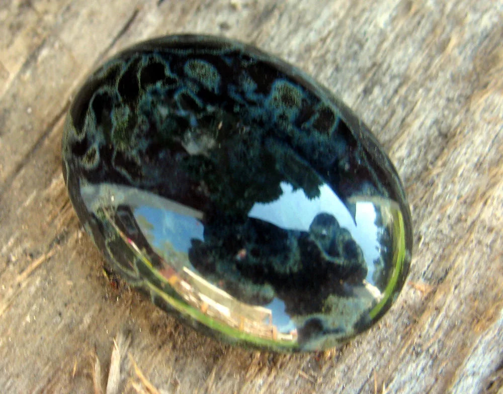 Cabochon Oval - Jet Picasso 25x18mm Hilmas Pyssel