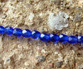 Tjeckiska Firepolish - Cobalt Blue 4 mm, 50-pack Hilmas Pyssel