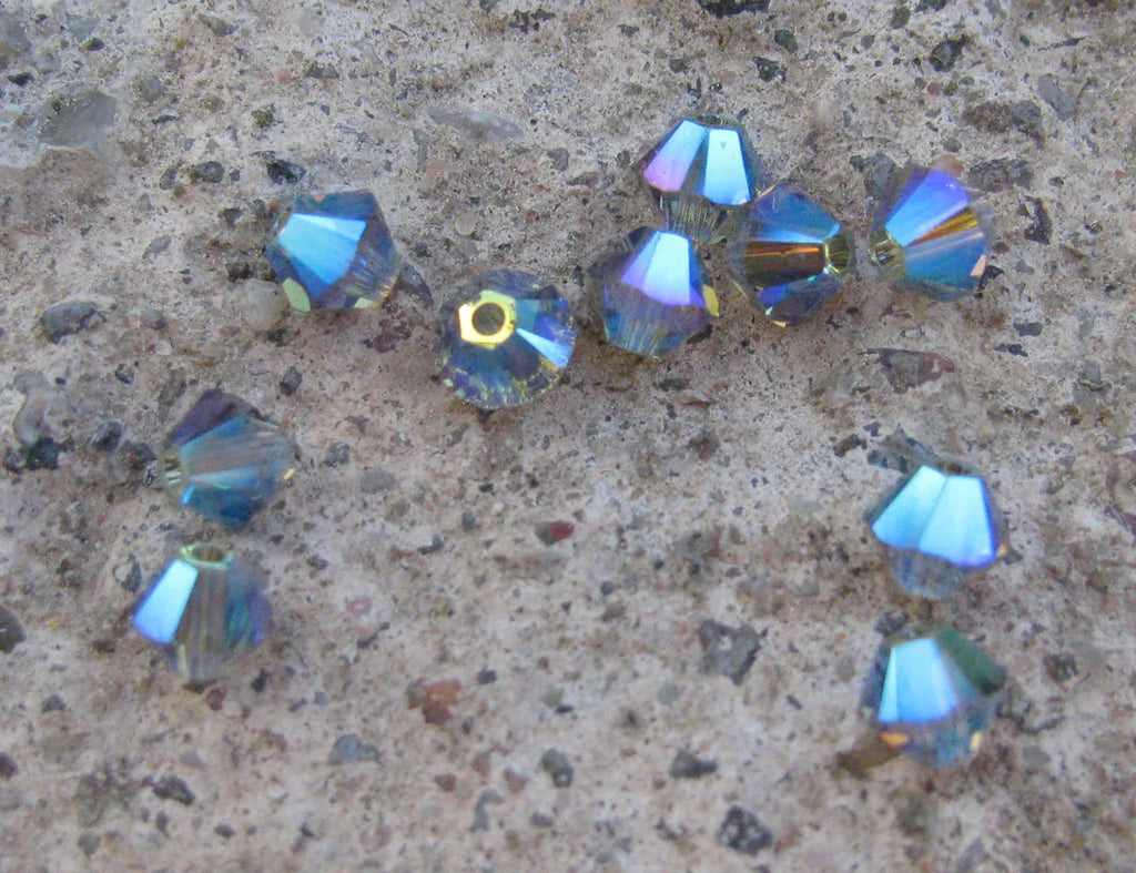 Swarovski crystals Bicone (5328) - Black Diamond 2AB 4mm, 10-pack Swarovski