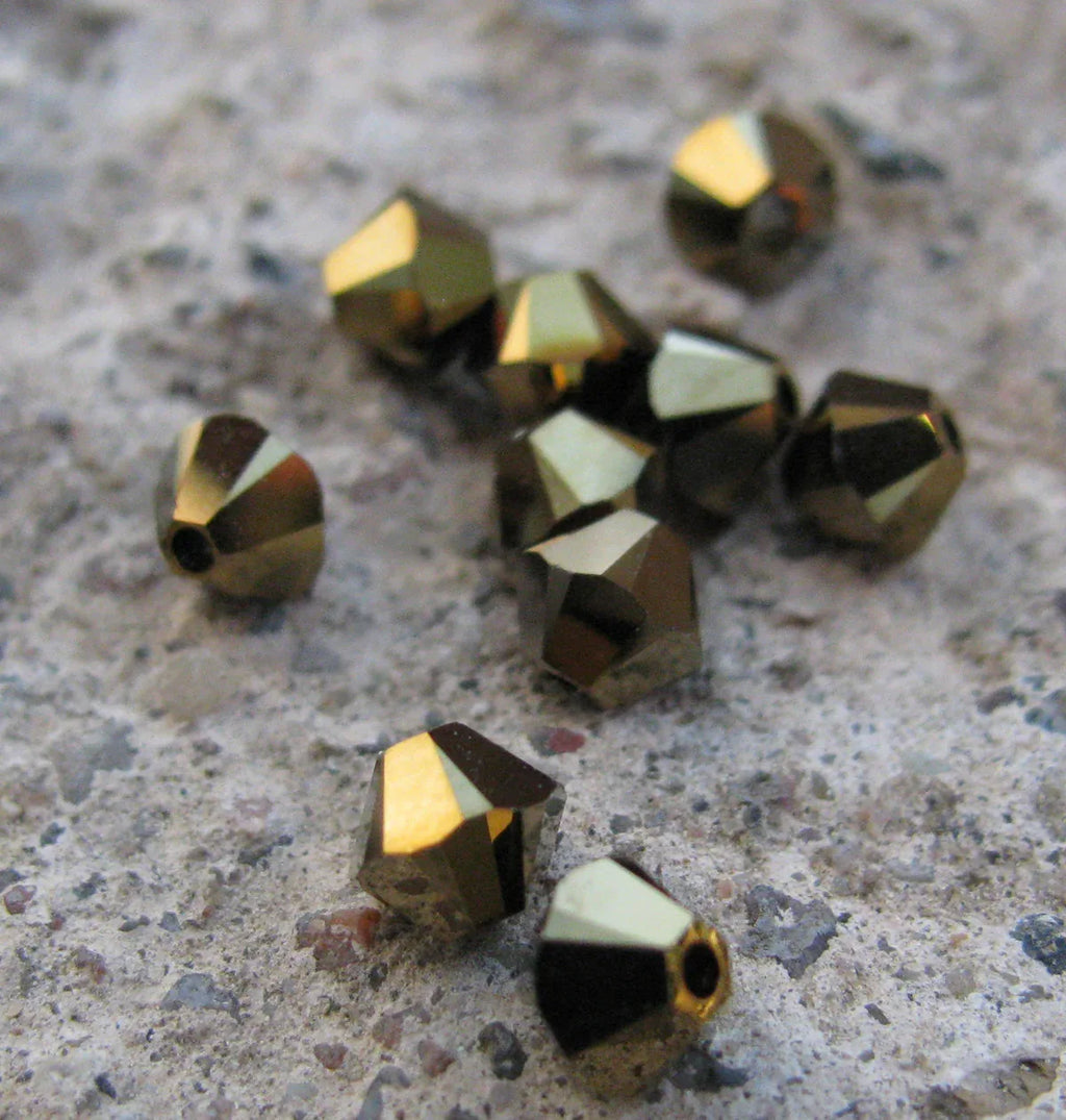 Swarovski Crystals Bicone (5328) - Crystal Dorado 2X 4mm, 10-pack Swarovski