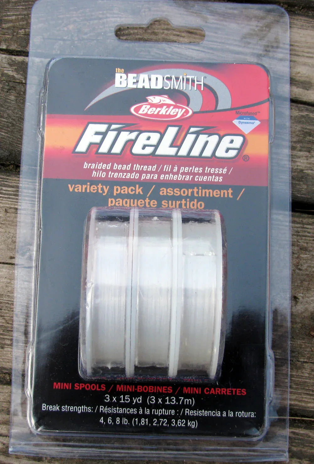 FireLine Blandad Förpackning - Crystal / Klar, 4, 6, 8 lb Beadsmith