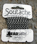 Soutache band randigt - Silver Grå / Svart 1 förpackning (3 yards) Beadsmith