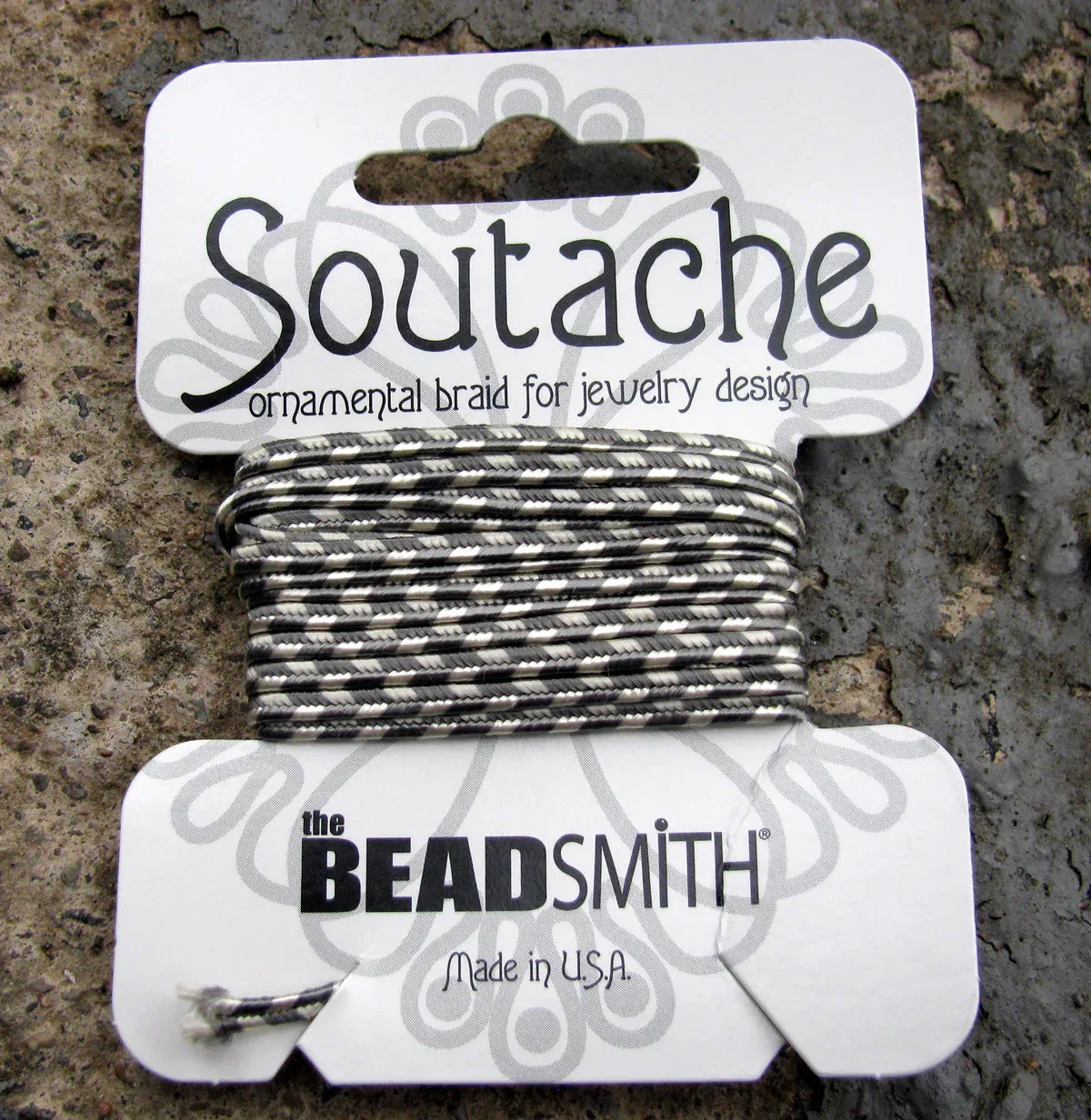 Soutache band randigt - Smog / Linen (3 yards) Beadsmith