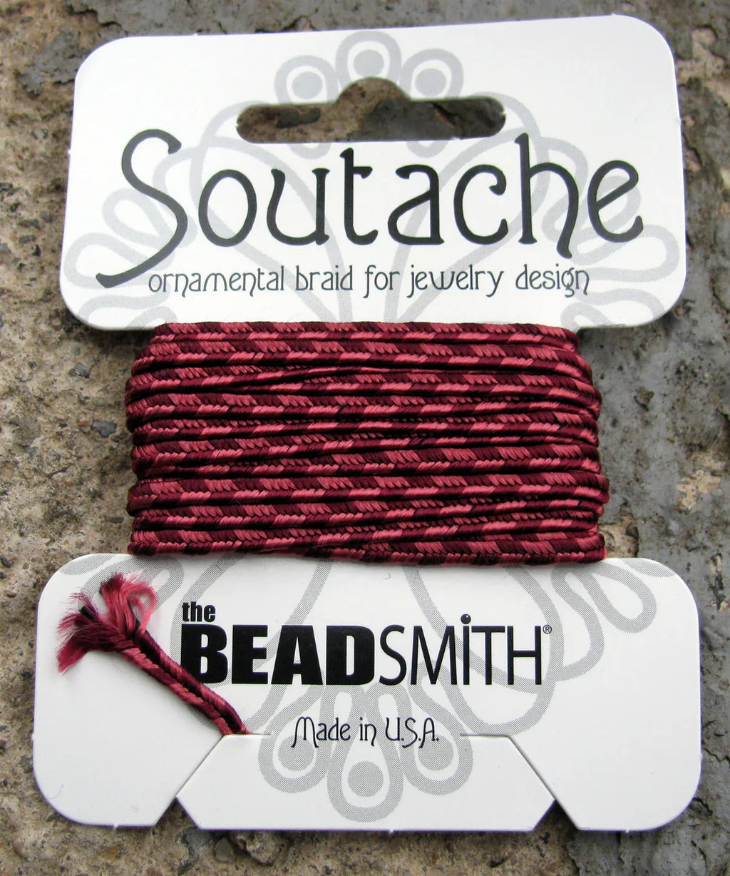 Soutache band randigt - Rose / Merlot 1 förpackning (3 yards) Beadsmith