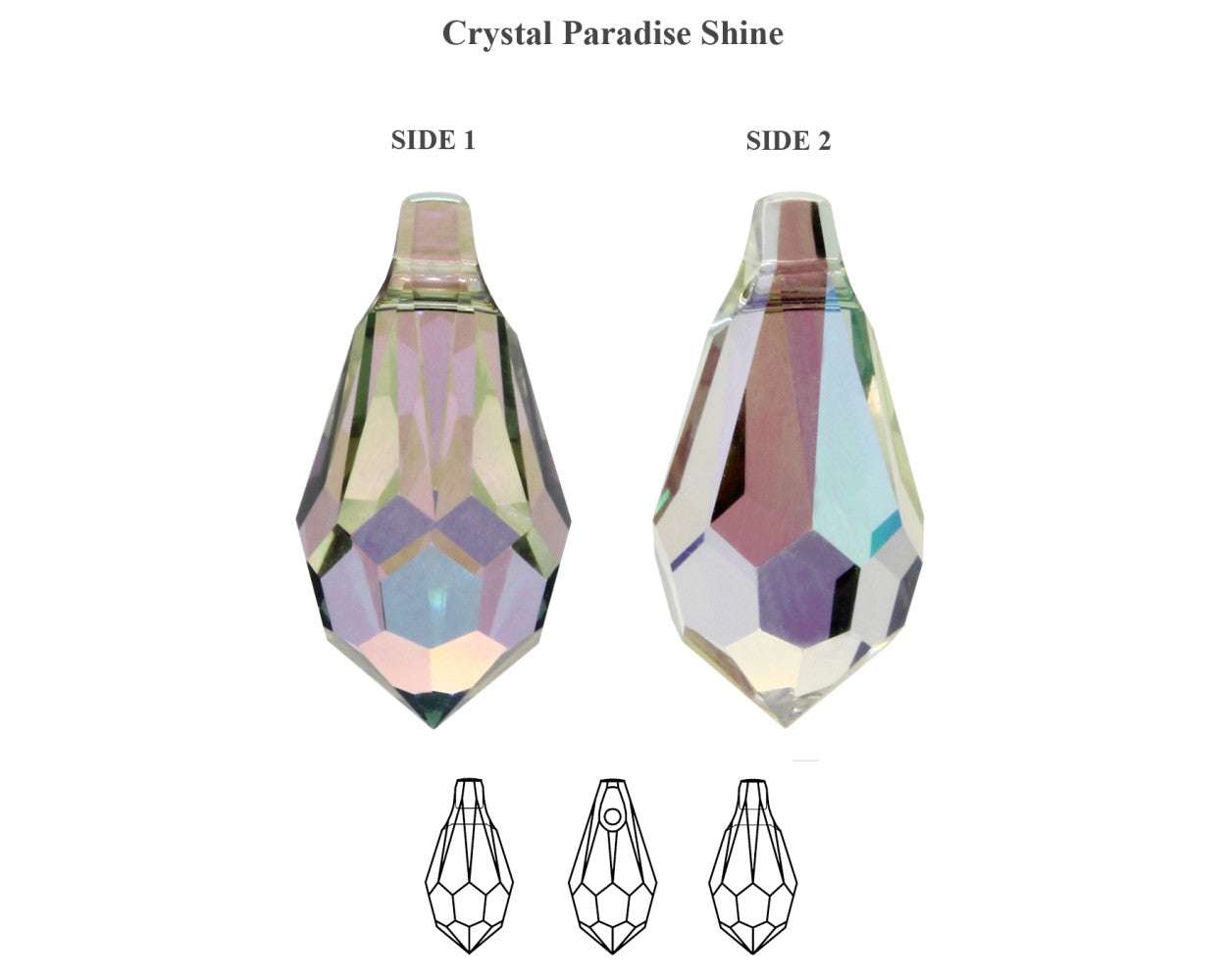 Primero Crystals 6000 Teardrop - Crystal paradise Shine 11mm 1 styck