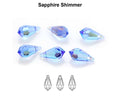 Primero Crystals 6000 Teardrop - Sapphire Shimmer 11mm 1 styck