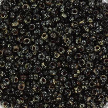 Miyuki Seed Beads - Picasso Smokey Black Matte 11/0, 10 gram Miyuki