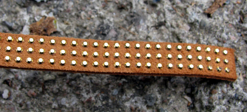 Mockaimitation - Brun med guldiga strasstenar, 10mm, 20cm Hilmas Pyssel