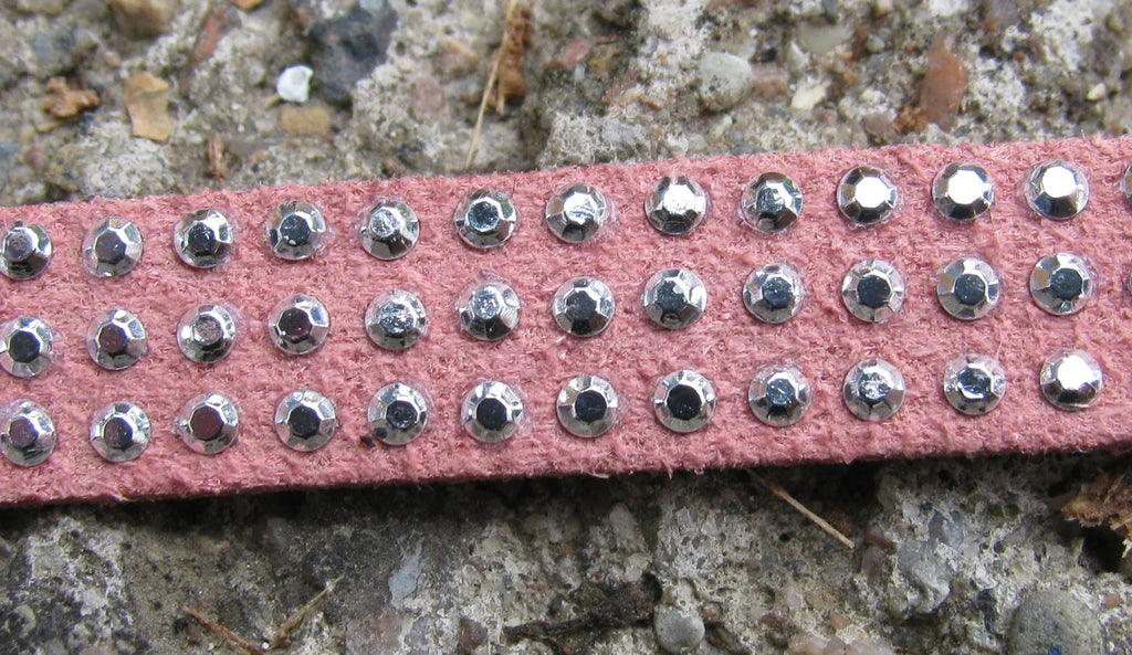 Mockaimitation - Rosa med silvriga strasstenar, 10mm, 20cm Hilmas Pyssel