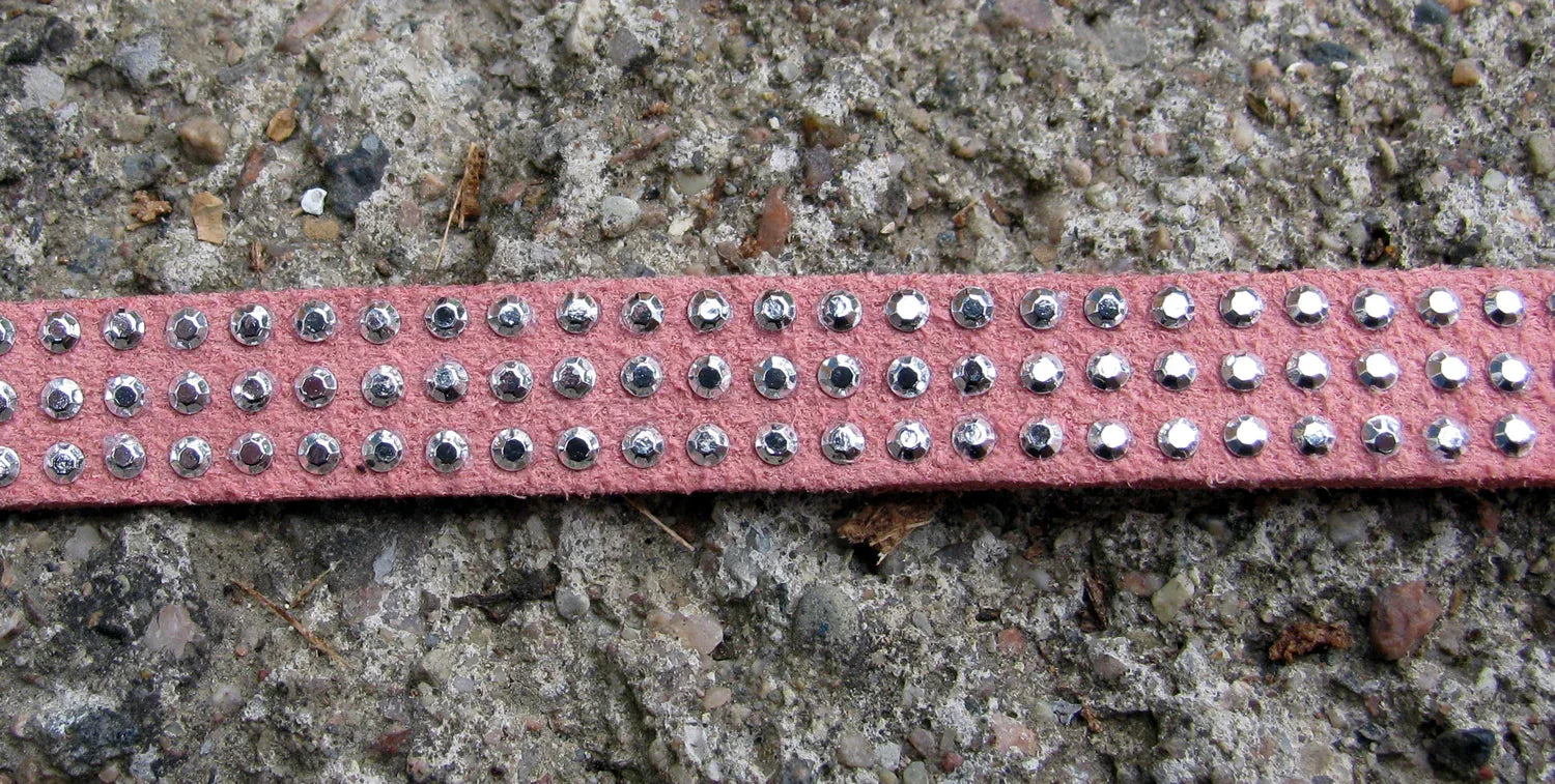 Mockaimitation - Rosa med silvriga strasstenar, 10mm, 20cm Hilmas Pyssel