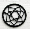 Hänge tyg - Drömfångare svart, 45mm, 1 styck Grekisk Metall