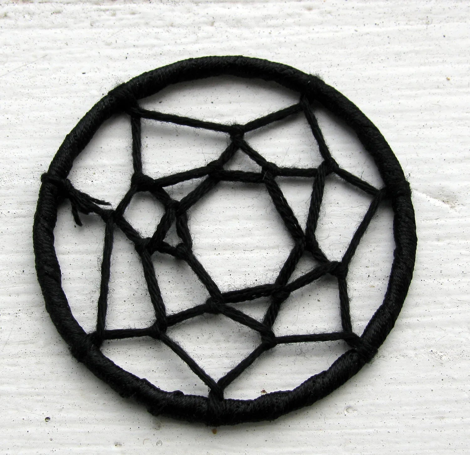 Hänge tyg - Drömfångare svart, 45mm, 1 styck Grekisk Metall