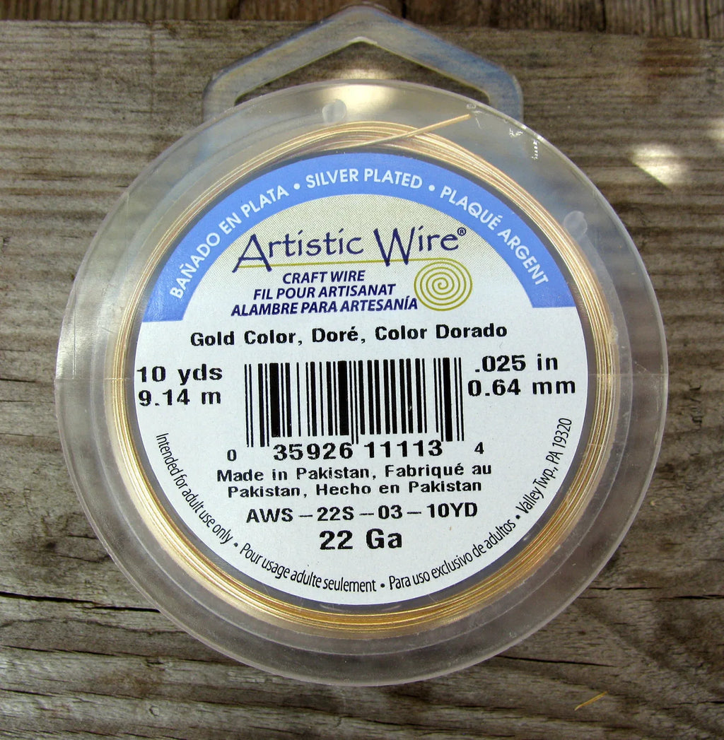 Artistic Wire 22 Ga - Silverpläterad Guldfärgad 1 rulle Artistic wire
