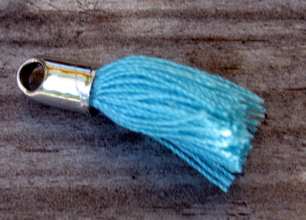 Bomullstofs - Ljusblå 18mm 1 styck Grekisk Metall