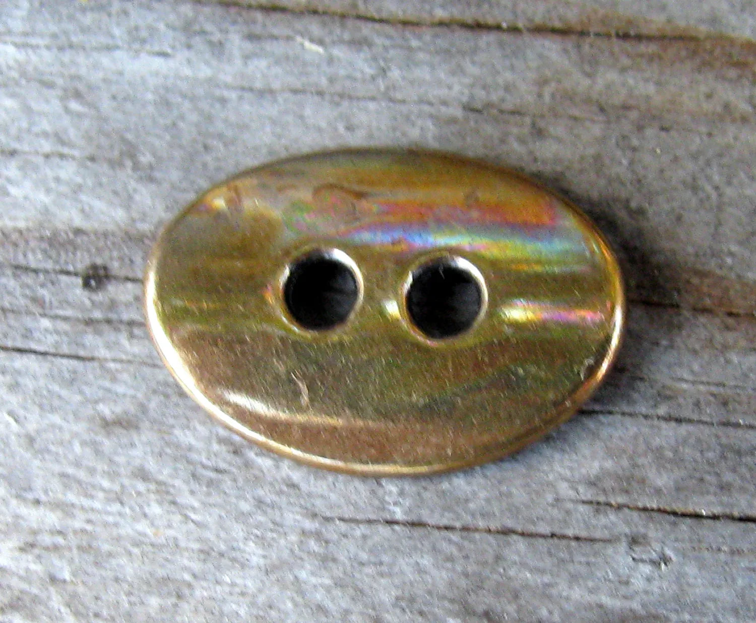 Metallknapp Bronsfärgad - Oval 14x10 mm Grekisk Metall