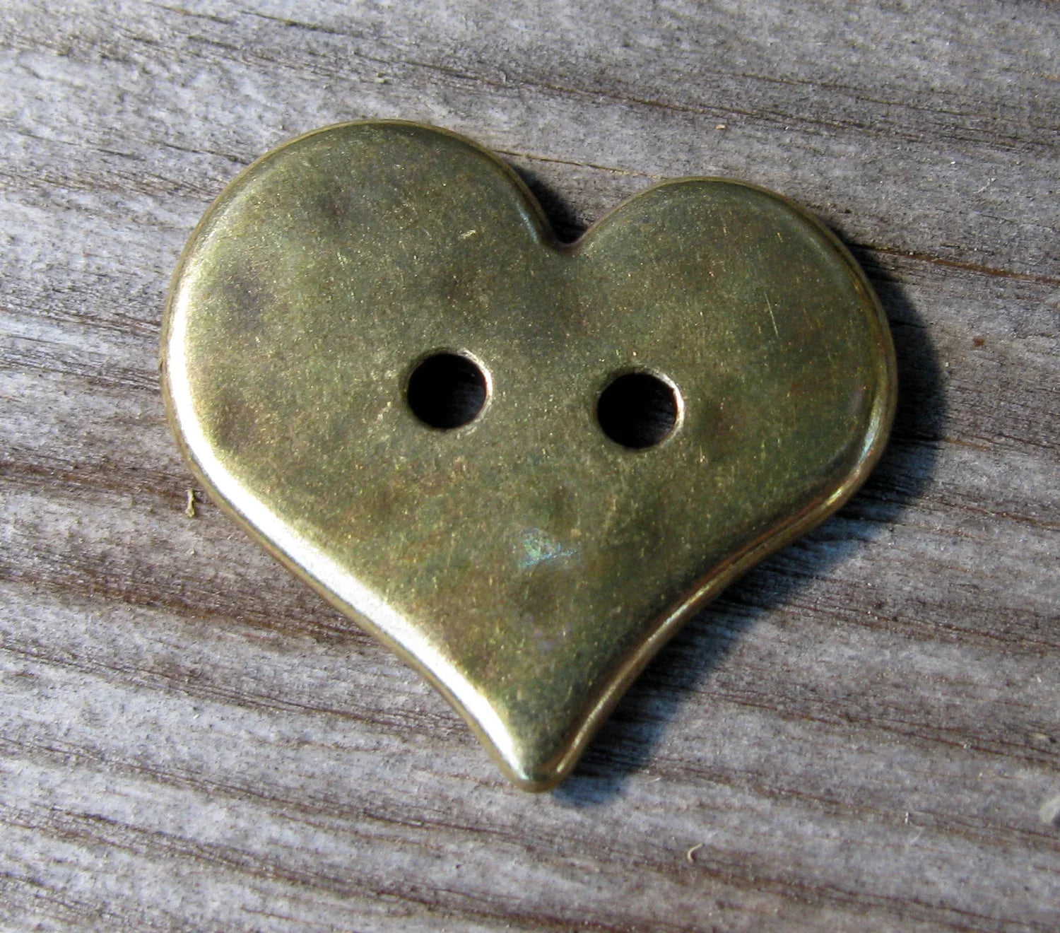 Metallknapp Bronsfärgad - Hjärta 20x17mm 1 styck Grekisk Metall