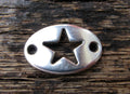 Connector Silverfärgad - Oval med stjärna 20x13mm 1 styck Grekisk Metall