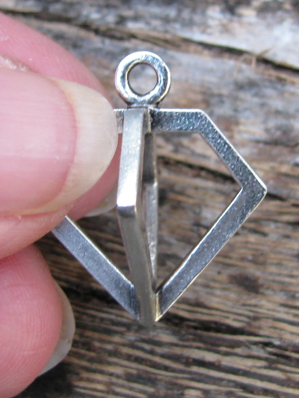Berlock Silverfärgad - Diamant 19x17mm 1 styck Grekisk Metall
