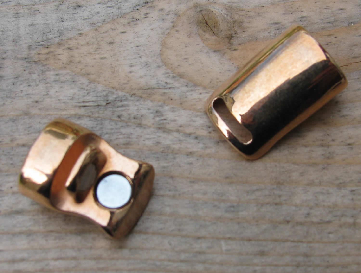 Magnetås Roséguldfärgat - Breda band 6,8x10,5mm, 1 set Grekisk Metall