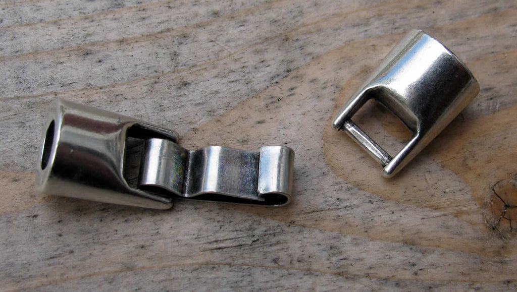 Lås Silverfärgat - Haklås för Runda Band 4,2mm, 1 Set Grekisk Metall