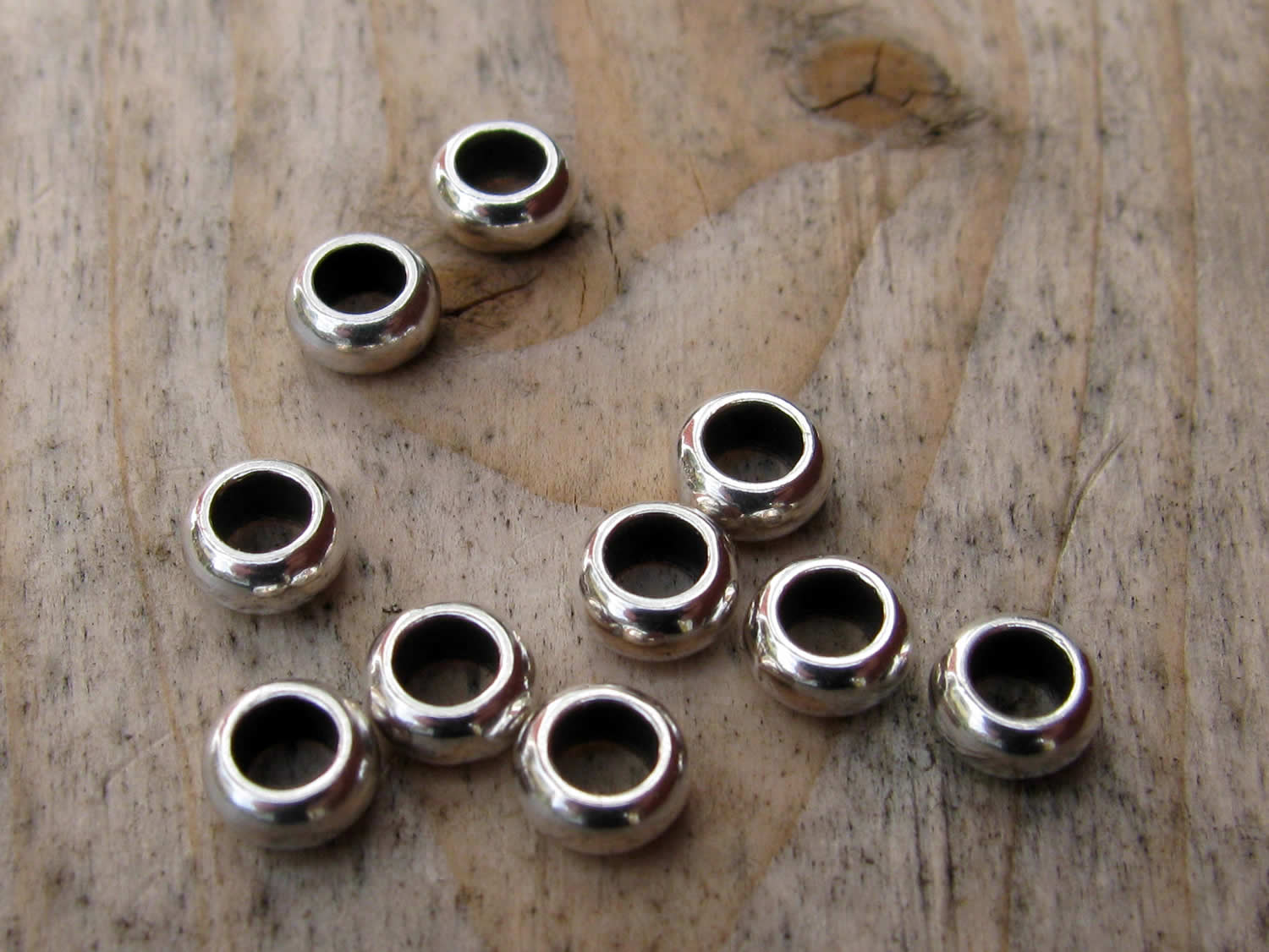 Mellandel silverfärgade - Mindre rondell, 20-pack Grekisk Metall