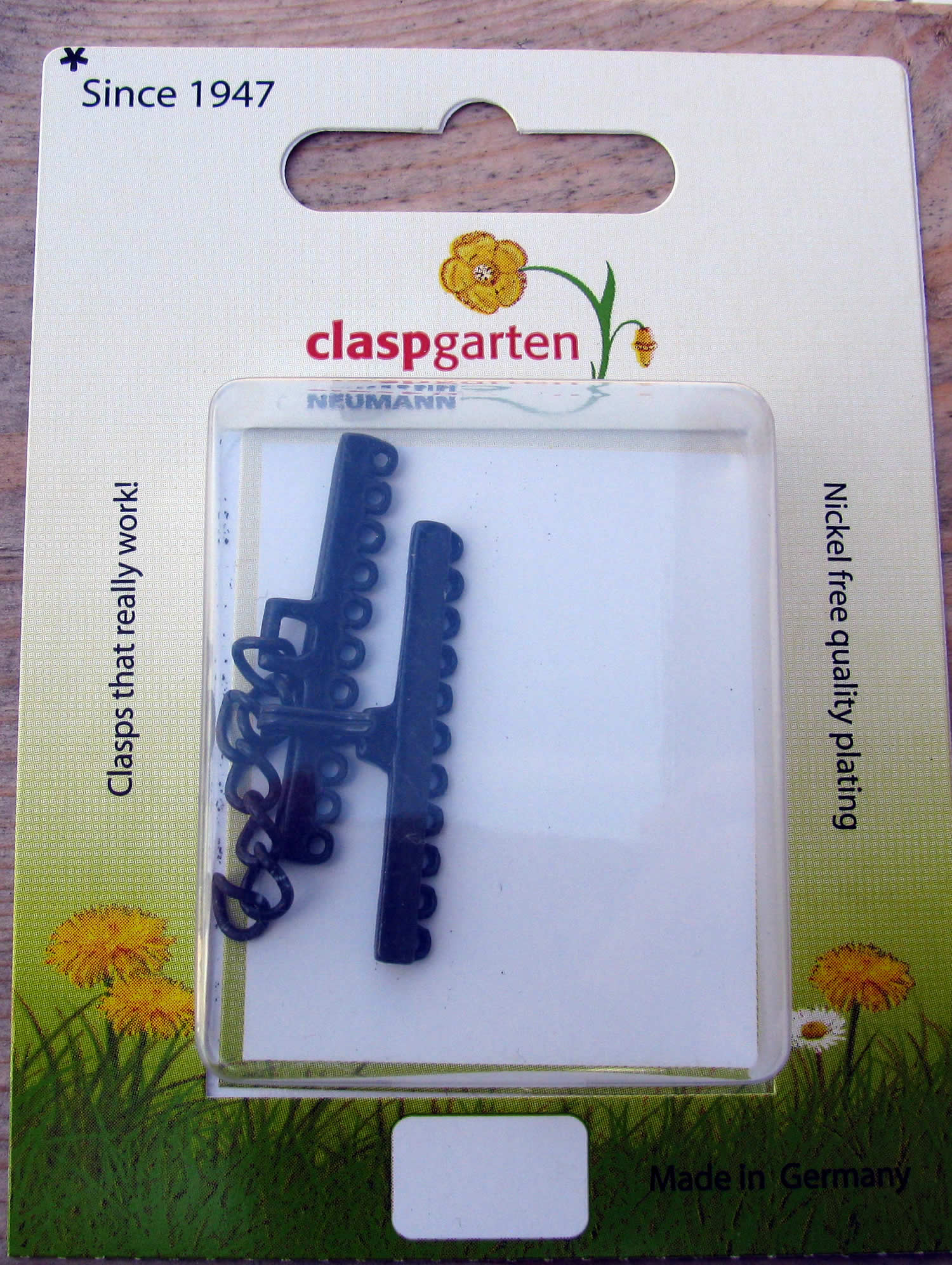 Claspgarten Brett Avslut - Haklås 37mm, Svart, 1 Styck Claspgarten