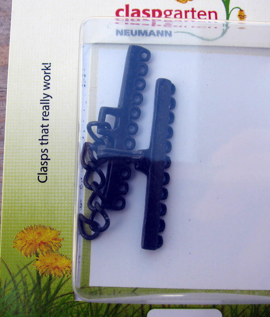 Claspgarten Brett Avslut - Haklås 37mm, Svart, 1 Styck Claspgarten