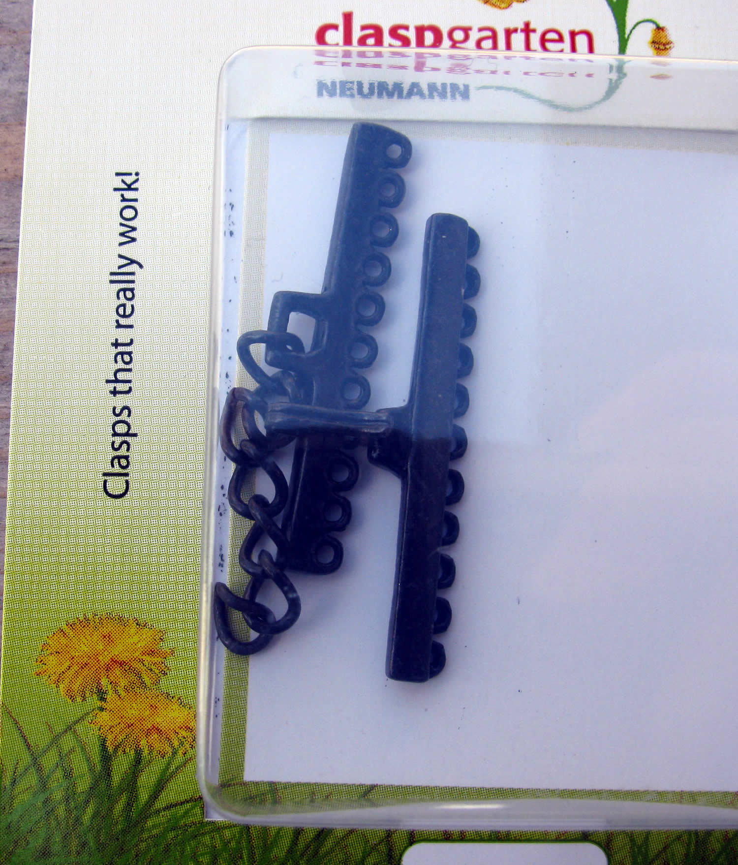 Claspgarten Brett Avslut - Haklås 37mm, Svart, 1 Styck Claspgarten