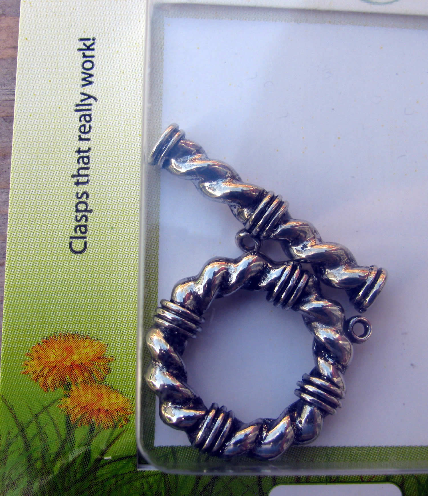 Claspgarten Stavlås - Snurrad Rund, Silverfärgad, 24mm, 1 Set Claspgarten