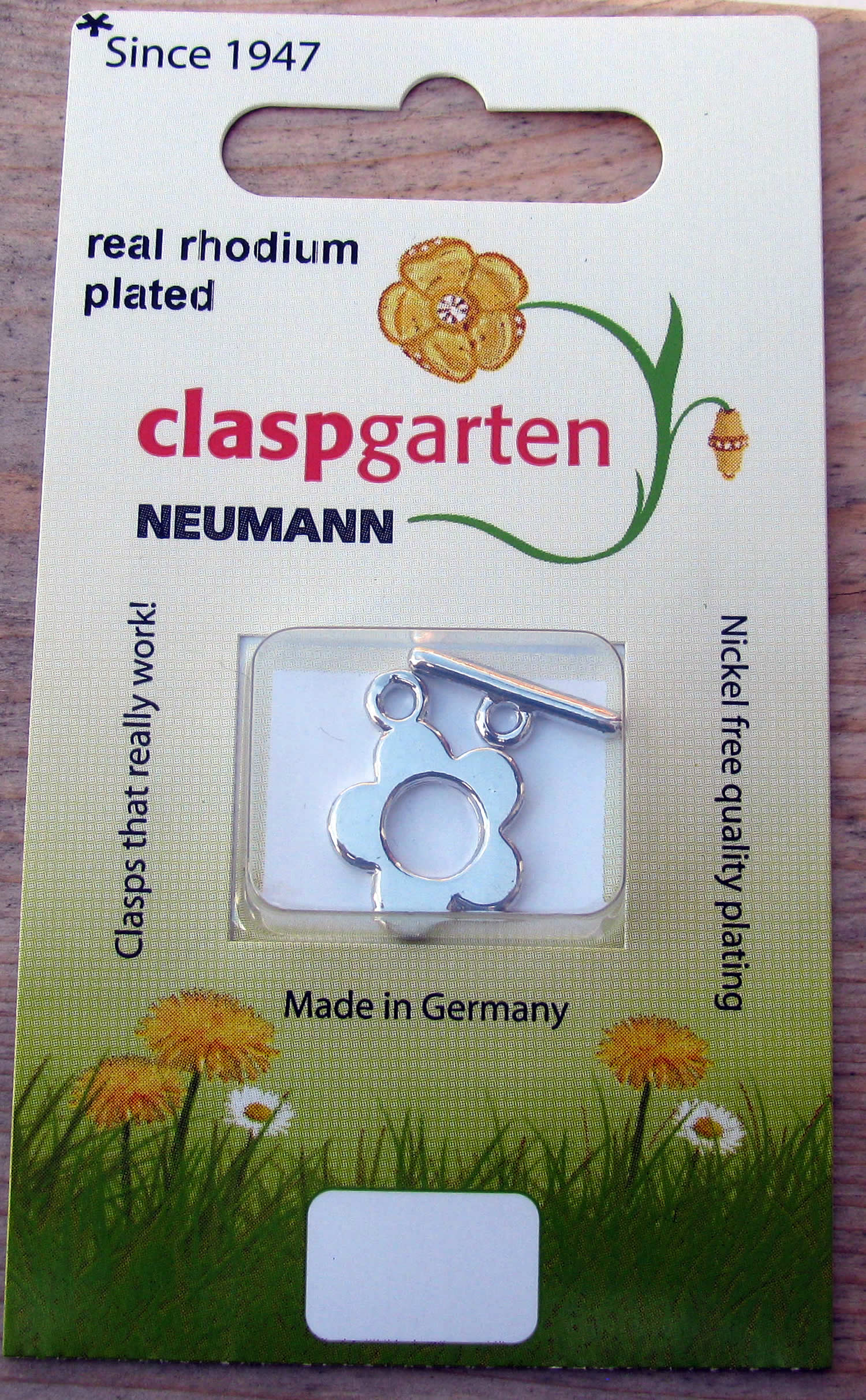 Claspgarten Stavlås - Blomma, Silverfärgad, 15mm 1 Set Claspgarten