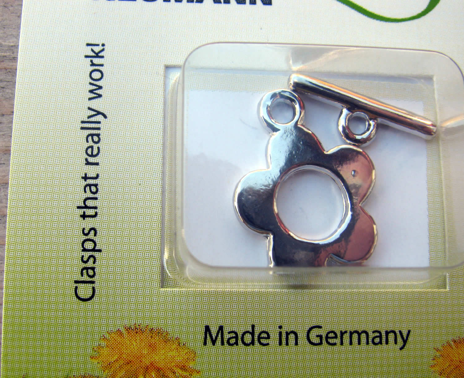 Claspgarten Stavlås - Blomma, Silverfärgad, 15mm 1 Set Claspgarten