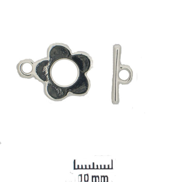 Claspgarten Stavlås - Blomma, Silverfärgad, 15mm 1 Set Claspgarten