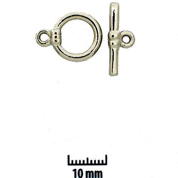 Claspgarten Stavlås - Stilren Rund, Silverfärgad, 13,5mm, 1 Set Claspgarten