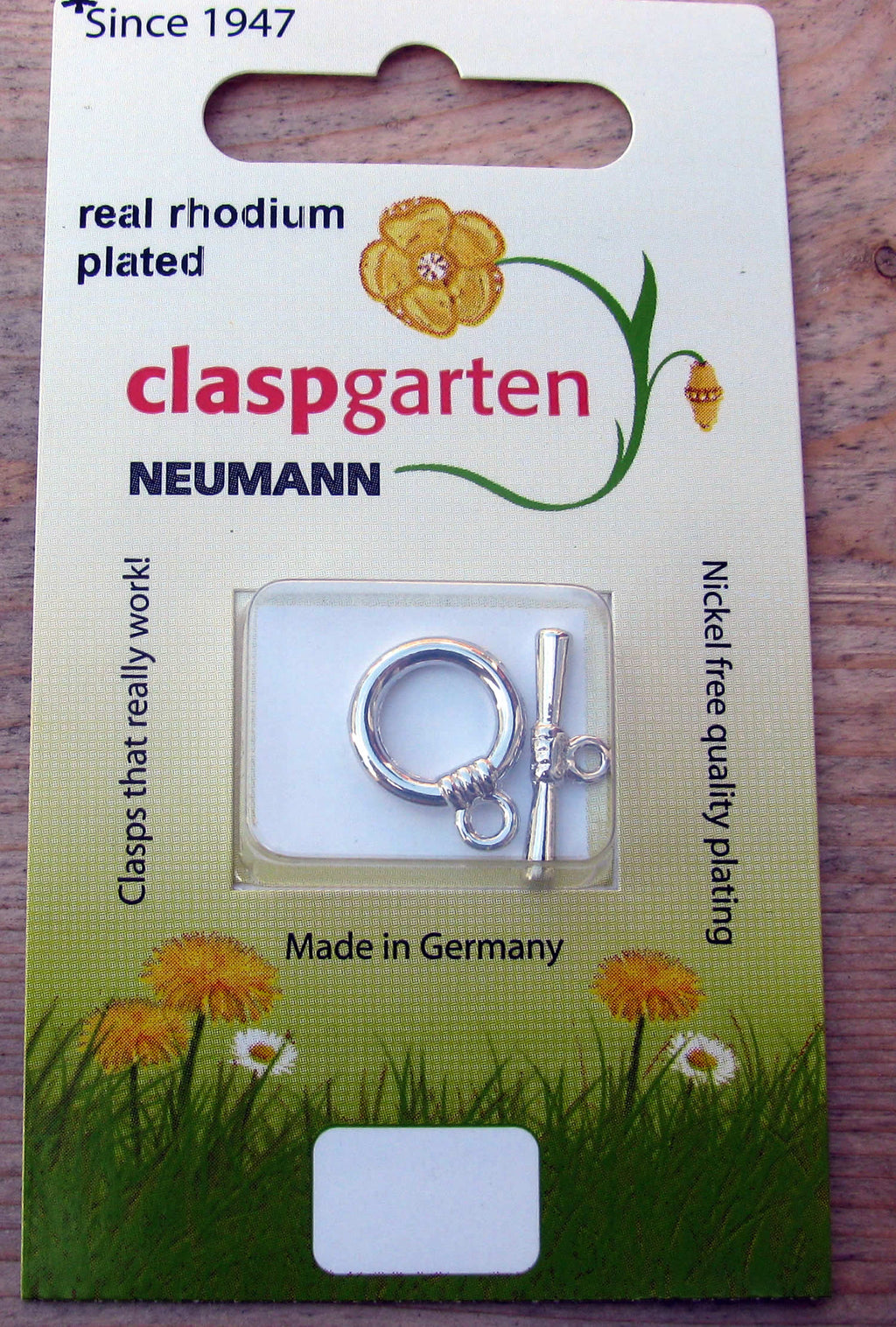 Claspgarten Stavlås - Stilren Rund, Silverfärgad, 13,5mm, 1 Set Claspgarten