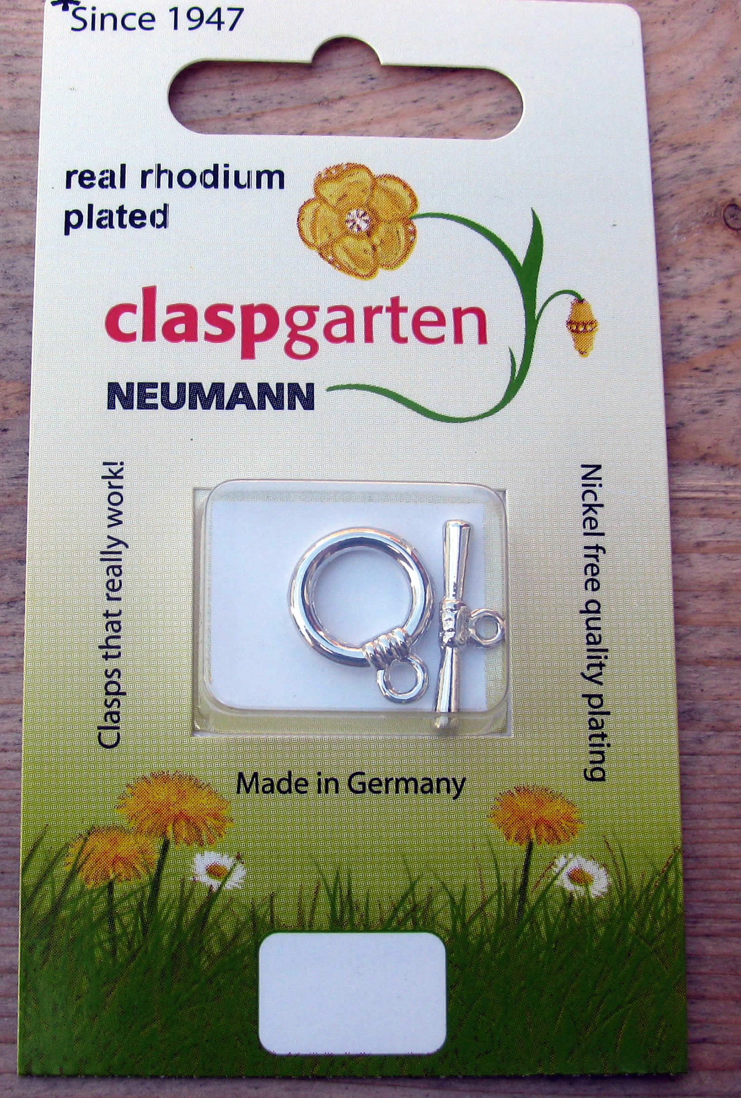 Claspgarten Stavlås - Stilren Rund, Silverfärgad, 13,5mm, 1 Set Claspgarten