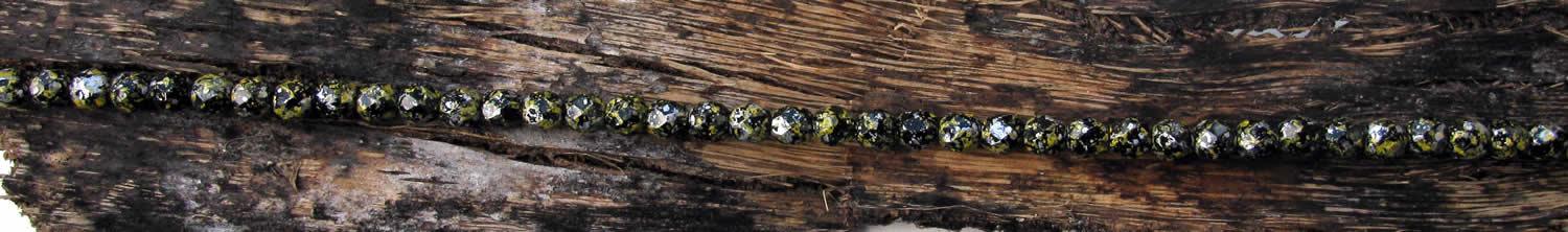 Tjeckiska Firepolish - Tweedy Yellow 4 mm, 1 sträng Hilmas Pyssel