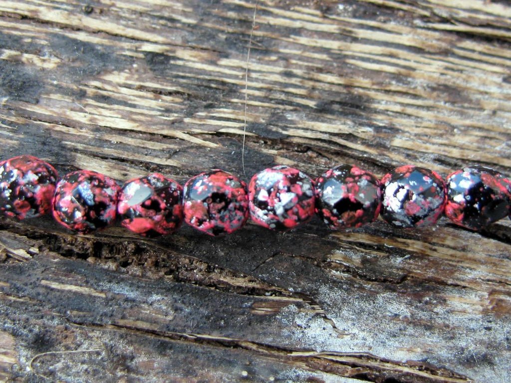 Tjeckiska Firepolish - Tweedy Pink 4 mm, 1 sträng Hilmas Pyssel