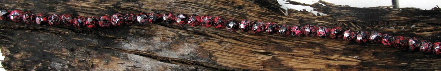 Tjeckiska Firepolish - Tweedy Pink 4 mm, 1 sträng Hilmas Pyssel
