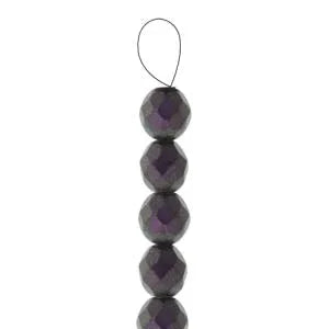 Tjeckiska Firepolish - Polychrome Black Raspberry 4 mm,, 1 sträng Hilmas Pyssel