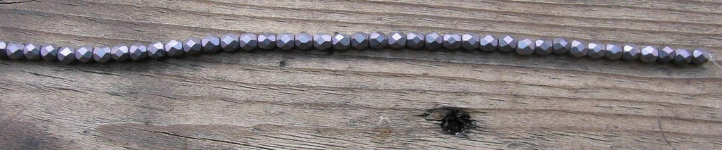 Tjeckiska Firepolish - Polychrome Deep Purple 4 mm, 1 sträng Hilmas Pyssel