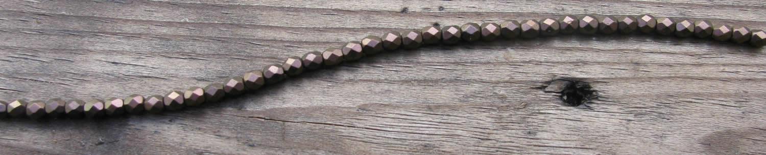 Tjeckiska Firepolish - Polychrome Copper Ombre 4 mm, 1 sträng Hilmas Pyssel
