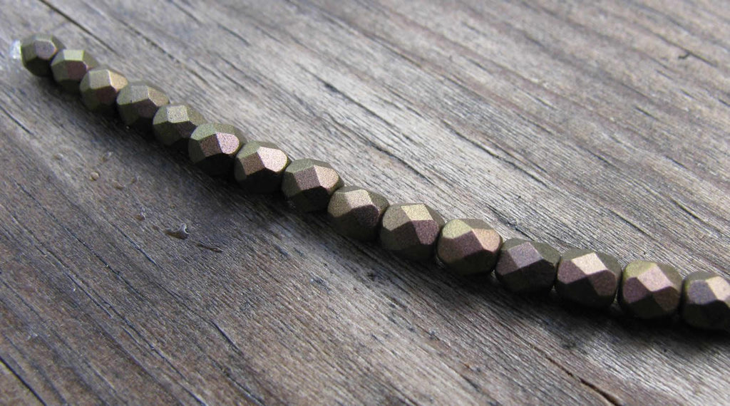 Tjeckiska Firepolish - Polychrome Copper Ombre 4 mm, 1 sträng Hilmas Pyssel