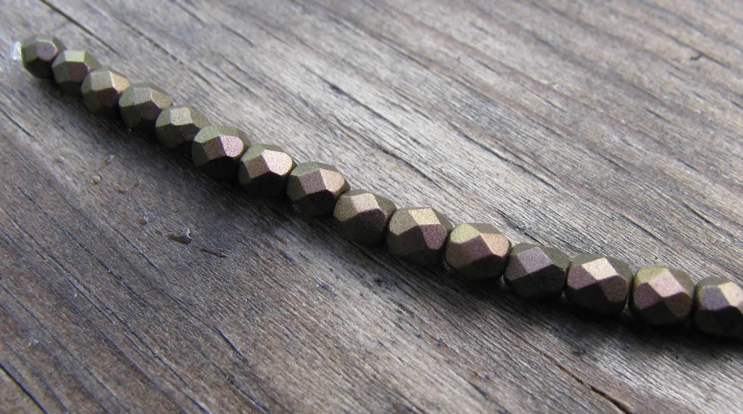 Tjeckiska Firepolish - Polychrome Copper Ombre 4 mm, 1 sträng Hilmas Pyssel