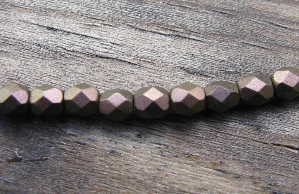 Tjeckiska Firepolish - Polychrome Copper Ombre 4 mm, 1 sträng Hilmas Pyssel