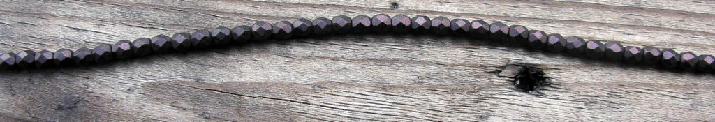 Tjeckiska Firepolish - Polychrome Purple Bronze 4 mm, 1 sträng Hilmas Pyssel